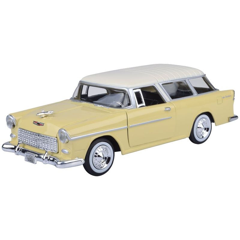 1955 Chevy Bel Air Nomad - Gul och Beige - Motormax - 1:24