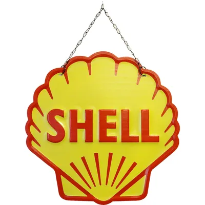 Shell logga - Plåtskylt - 40 x 40 cm