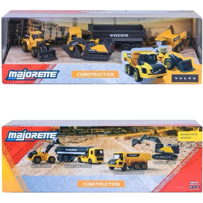 Volvo Construction - 4-pack med leksaksbilar - Majorette