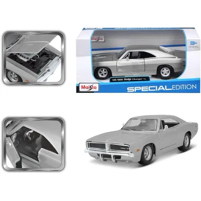1969 Dodge Charger R/T - Silver - Maisto - 1:25
