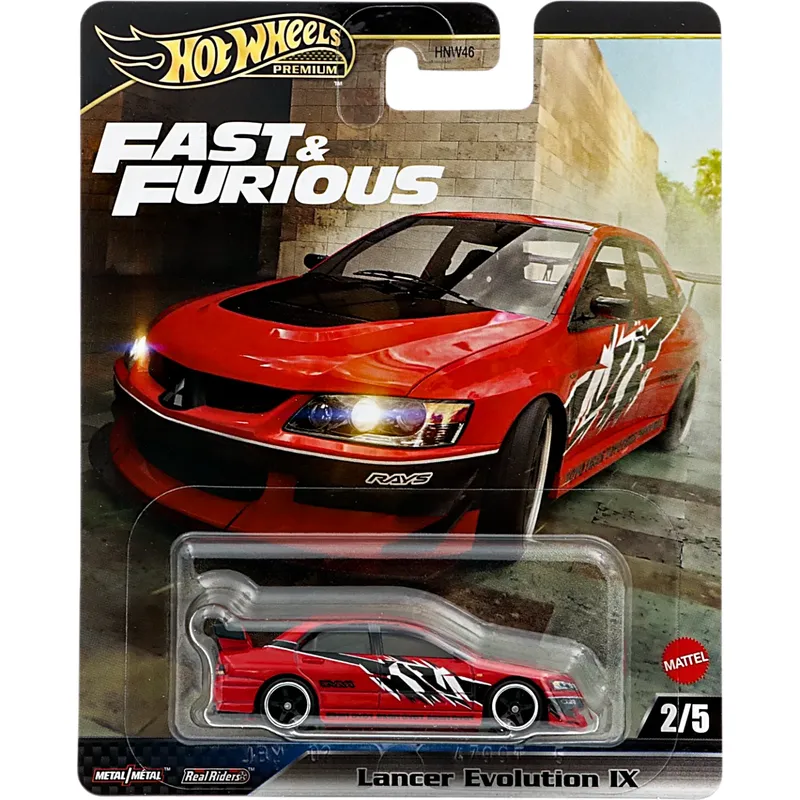 Mitsubishi Lancer Evolution IX - Röd - Fast & Furious - Hot Wheels Premium