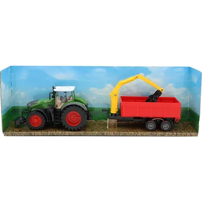Traktor med trailer och kran - Fendt 1050 Vario - Bburago