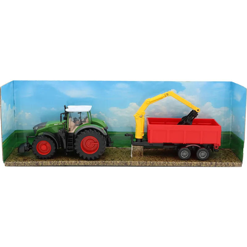 Traktor med trailer och kran - Fendt 1050 Vario - Bburago