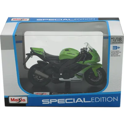 Kawasaki Ninja ZX-10R - Grön / Svart - Maisto - 1:18 - 11 cm