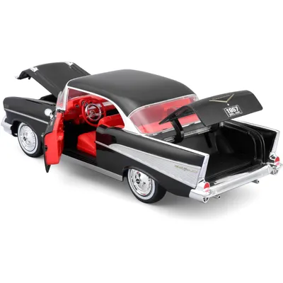 1957 Chevrolet Bel Air Coupe - Svart - Maisto - 1:18