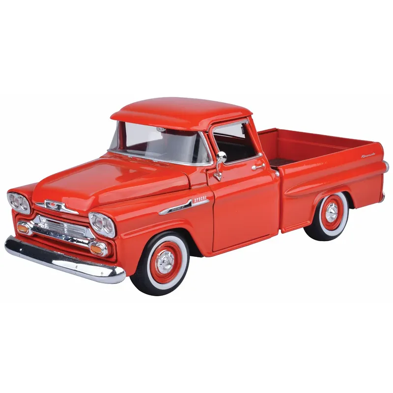 1958 Chevy Apache Fleetside Pickup - Orange - MM - 1:24