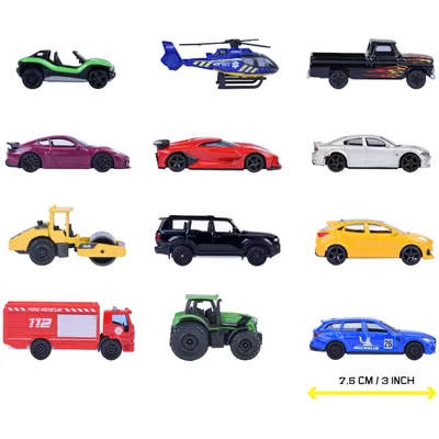 Street Cars Value Pack - 12 leksaksabilar från Majorette