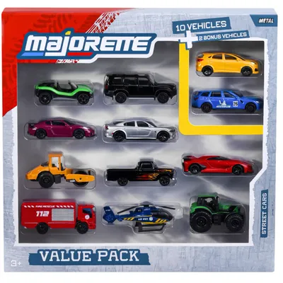 Street Cars Value Pack - 12 leksaksabilar från Majorette