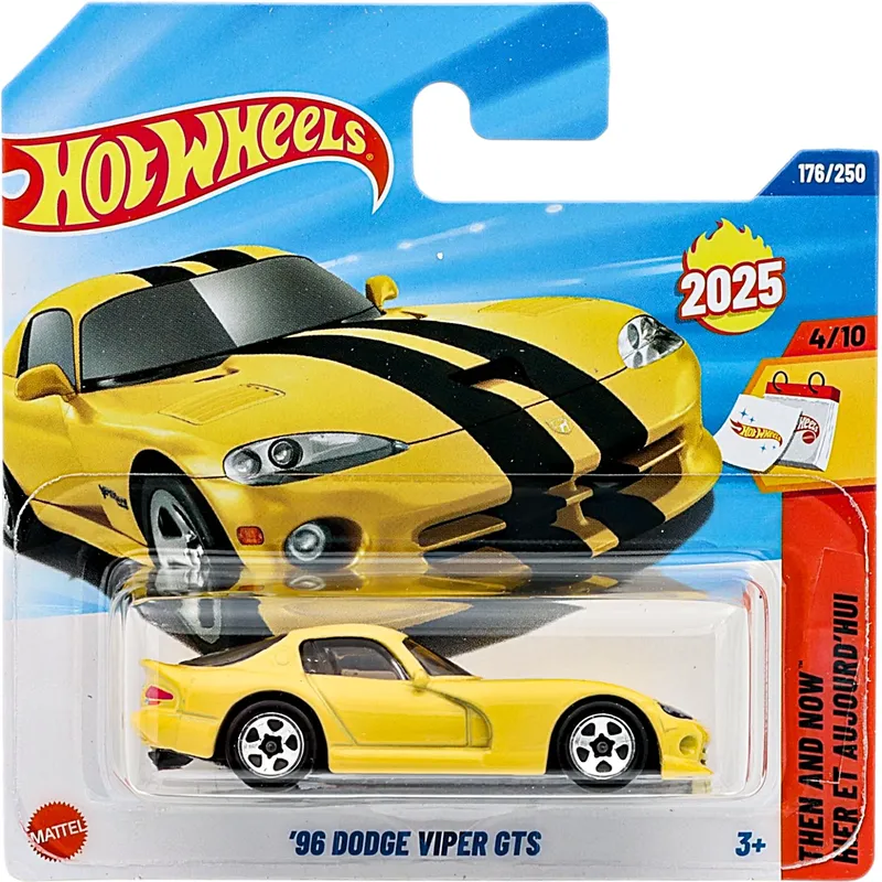 '96 Dodge Viper GTS - Gul - Then and Now - Hot Wheels