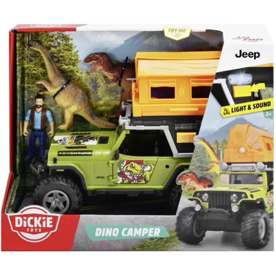 Dino Camper - Jeep Wrangler med Ljud och Ljus - Dickie Toys