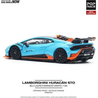 Lamborghini Huracán STO - Blå / Orange - Pop Race - 1:64
