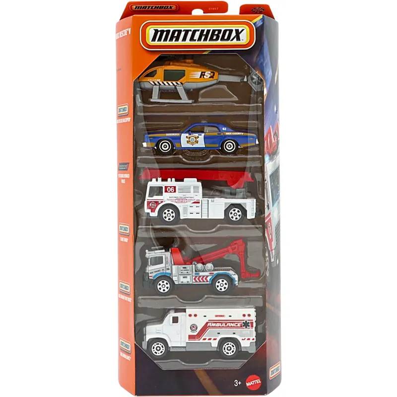 MBX Rescue V - 5-pak legetøjsbiler med en Dodge Monaco - Matchbox