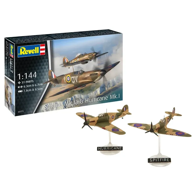 Spitfire Mk.Ia & Hurricane MK.I - 03771 - Revell - 1:144