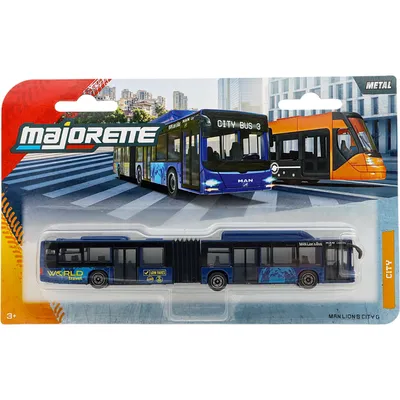 MAN Lion's City G - Blå - Buss - Majorette - 18 cm