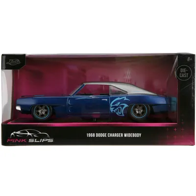 1968 Dodge Charger Widebody - Blå - Pink Slips - Jada - 1:24