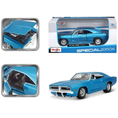 1969 Dodge Charger R/T - Blå - Maisto - 1:25