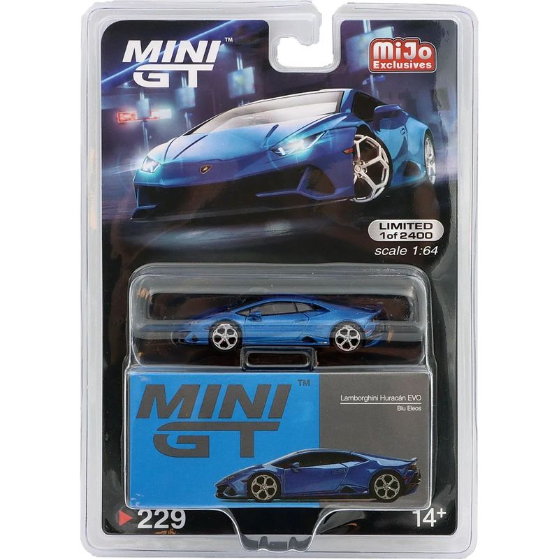 Lamborghini Huracán EVO - Blu Eleos - Mini GT - 1:64