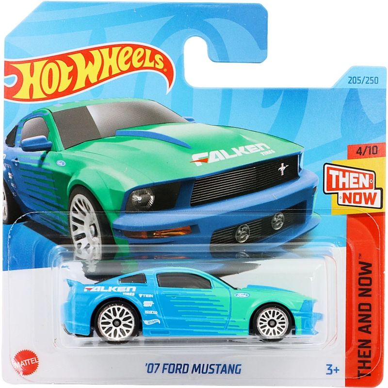 07 Ford Mustang - Then And Now - Blå - Hot Wheels