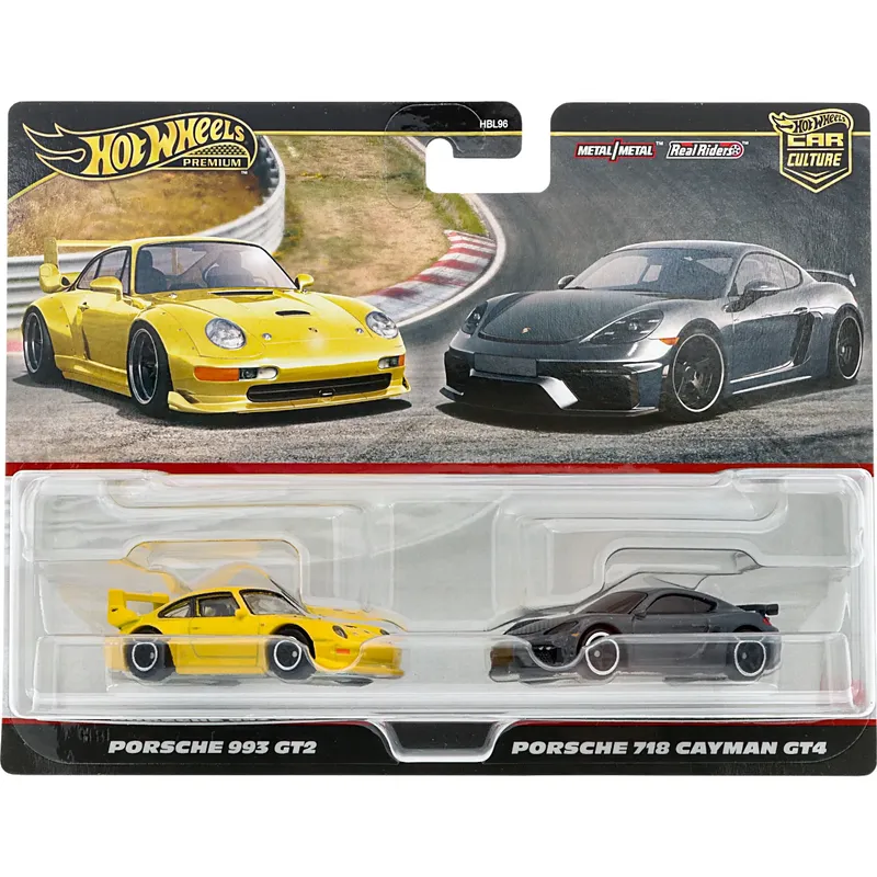Porsche 993 GT2 + Porsche 718 Cayman GT4 - 2-pack - Hot Wheels