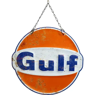 Gulf logga - Plåtskylt - 30 x 29 cm