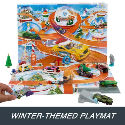 Hot Wheels Adventskalender 2024 - 8 Bilar och 16 Tillbehör