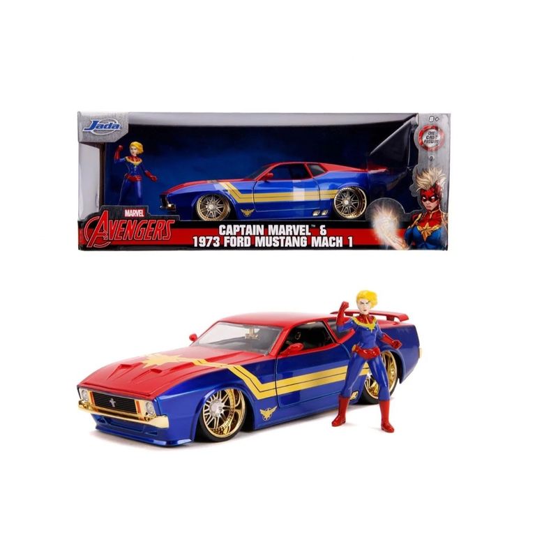 Captain Marvel & 1973 Ford Mustang Mach 1 - Jada Toys - 1:24