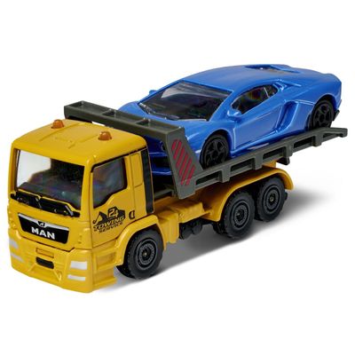Fynd - MAN TGS bärgningsbil med Lamborghini - Trailer - Majorette