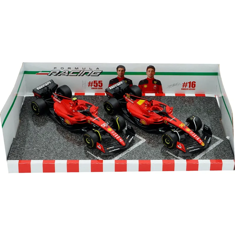 Ferrari SF-23 - 2-pack - Sainz och Leclerc - Bburago - 1:43