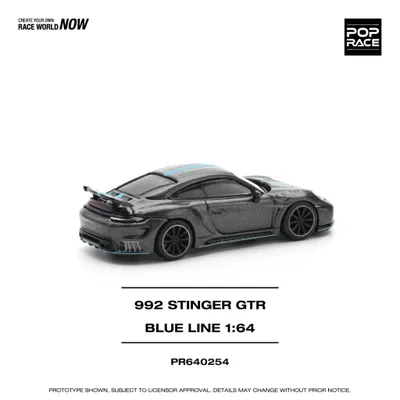 Porsche 911 (992) Stinger GTR - Carbon Edition (Blue Line) - 192 - Pop Race - 1:64