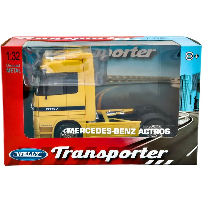 Mercedes-Benz Actros - Dragbil - Gul - Welly - 1:32