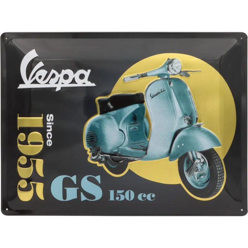 Vespa - GS 150 cc - Plåtskylt - 40x30 cm