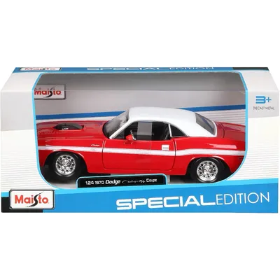 1970 Dodge Challenger R/T Coupe - Röd - Maisto - 1:24
