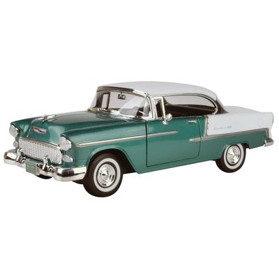 SKADAD FÖRPACKNING - 1955 Chevy Bel Air - Grön och Vit - Motormax - 1:18