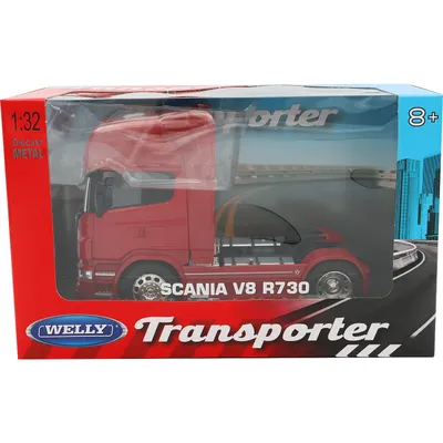 Scania V8 R730 - Dragbil - Röd - Welly - 1:32 - 18 cm