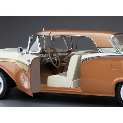 1957 Ford Fairlane 500 Skyliner - Bronze / Hvid - Sun Star - 1:18