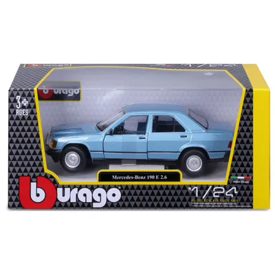 Mercedes-Benz 190 E 2.6 - W201 - Blå - Bburago - 1:24