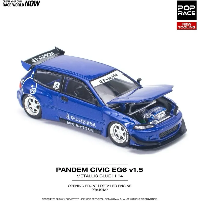 Pandem Civic EG6 - Blå - Pop Race - 1:64