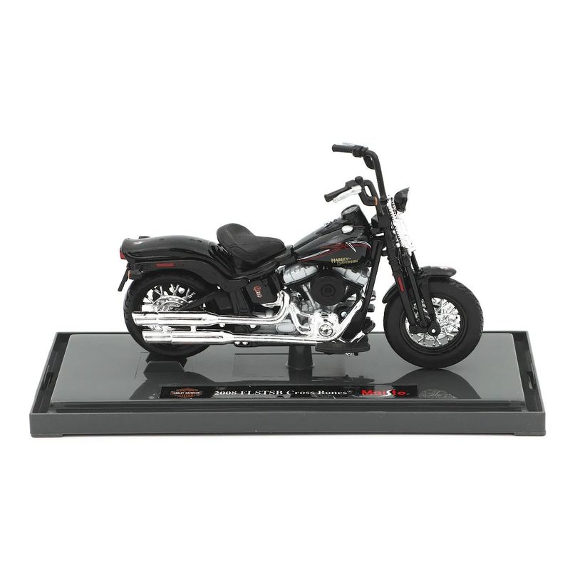 2008 FLSTSB Cross Bones - Harley - Svart - Maisto - 1:18