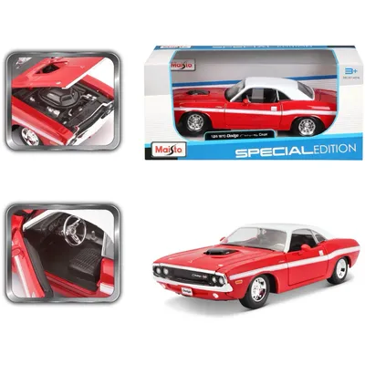 1970 Dodge Challenger R/T Coupe - Röd - Maisto - 1:24