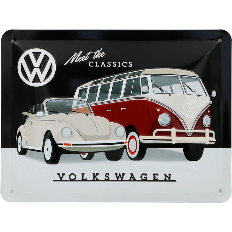 Volkswagen - Meet the Classics - Plåtskylt - 20x15 cm