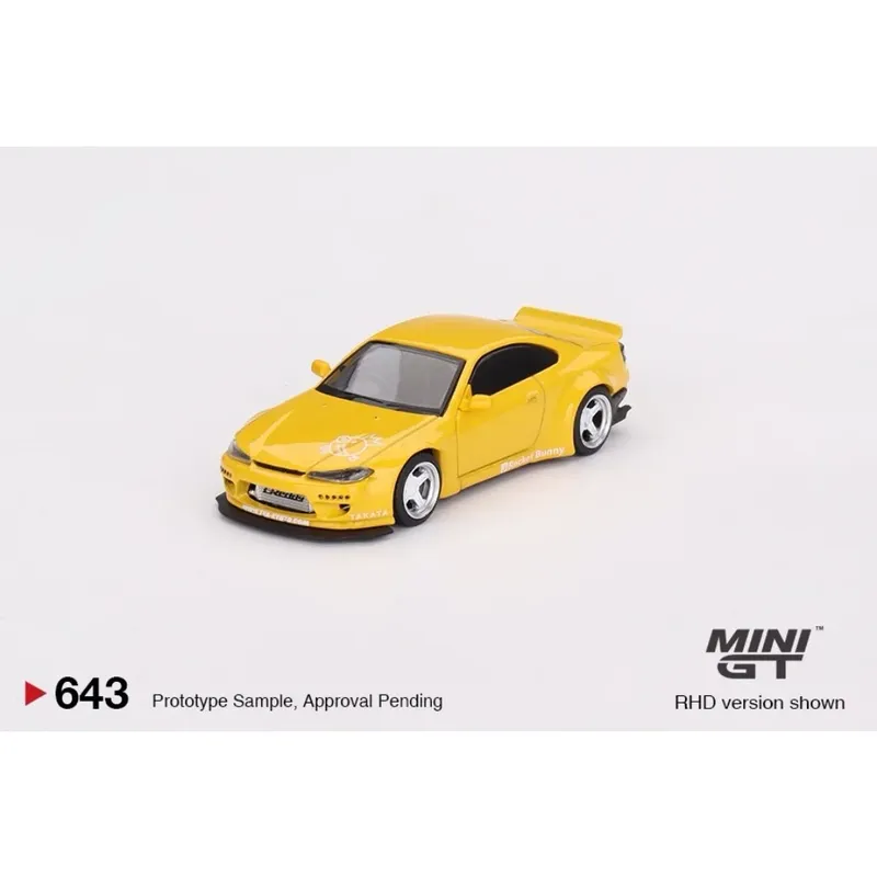 Nissan Silvia Rocket Bunny - Gul - 643 - Mini GT - 1:64