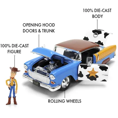 Woody & 1955 Chevrolet Bel Air - Toy Story - Jada - 1:24