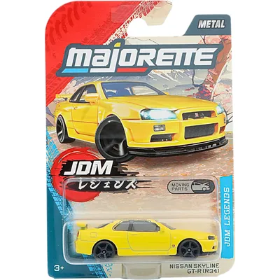Nissan Skyline GT-R (R34) - Gul - JDM Legends - Majorette - 7 cm