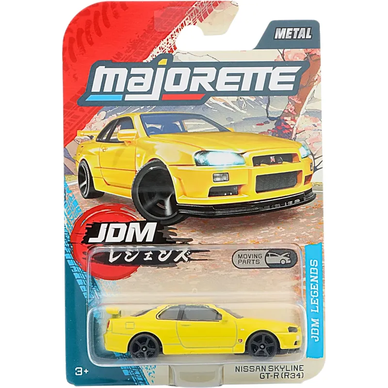 Nissan Skyline GT-R (R34) - Gul - JDM Legends - Majorette - 7 cm