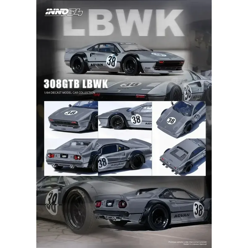 LBWK 308 GTB - Ferrari - Grå - Inno64 - 1:64