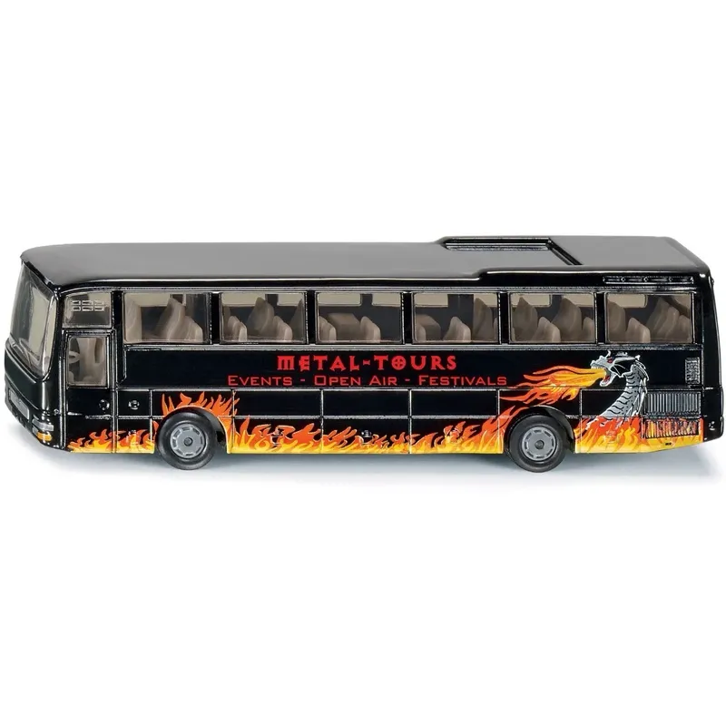 MAN Coach - Svart Turistbuss - Metal-Tours - Siku - 14 cm