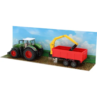 Traktor med trailer och kran - Fendt 1050 Vario - Bburago