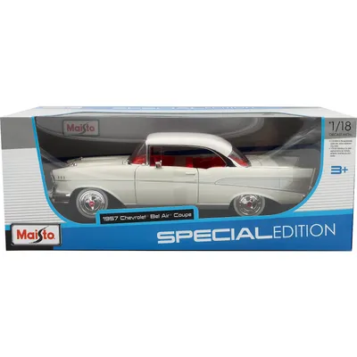 1957 Chevrolet Bel Air Coupe - Vit - Maisto - 1:18