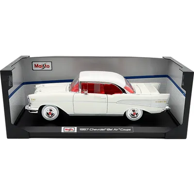 1957 Chevrolet Bel Air Coupe - Vit - Maisto - 1:18