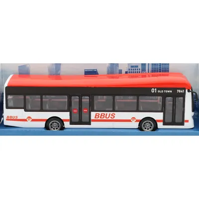 City Bus - Vit / Röd - Bburago - 19 cm